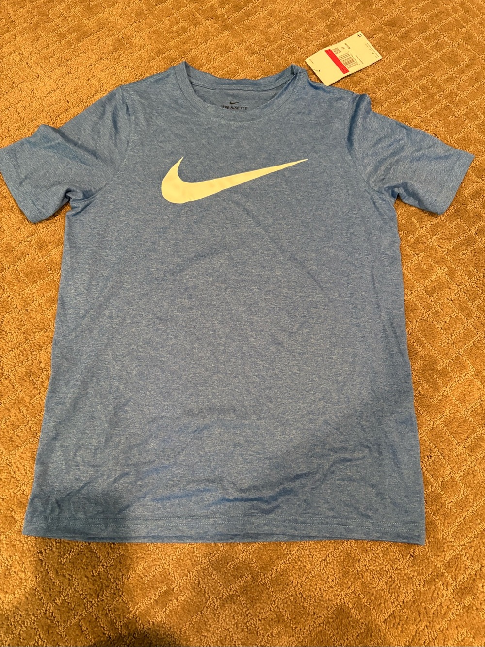 Nike Light Blue Heather Dri-FIT Logo Tee.  NWT